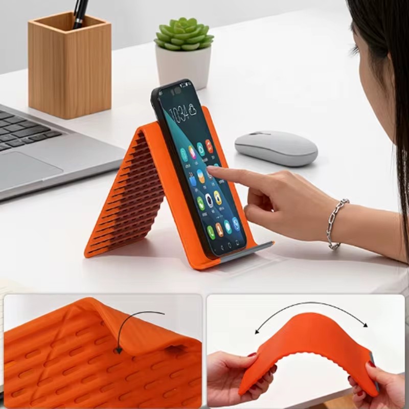 Essential Tablet Accessories - Flexible Foldable Silicone Phone Holder Portable