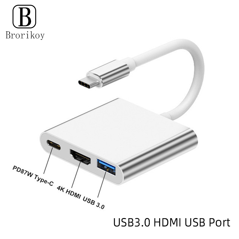 3 in 1 USB Type C Hub to 4K HD - Tablet Pc Accessories 评论和价格
