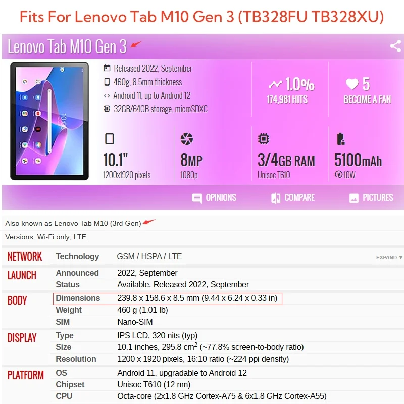 Capa For Lenovo Tab M10 3rd Ge - Tablet Accessories Case 评论和价格